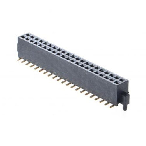1.27X1.27mm FEMALE HEADER SMT 180° DUAL ROW WITH OUTER POST Manufacturers in Delhi