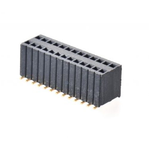1.27X2.54mm FEMALE HEADER SMT 180° TOTAL HEIGHT=5.95mm DUAL ROW Manufacturers in Delhi